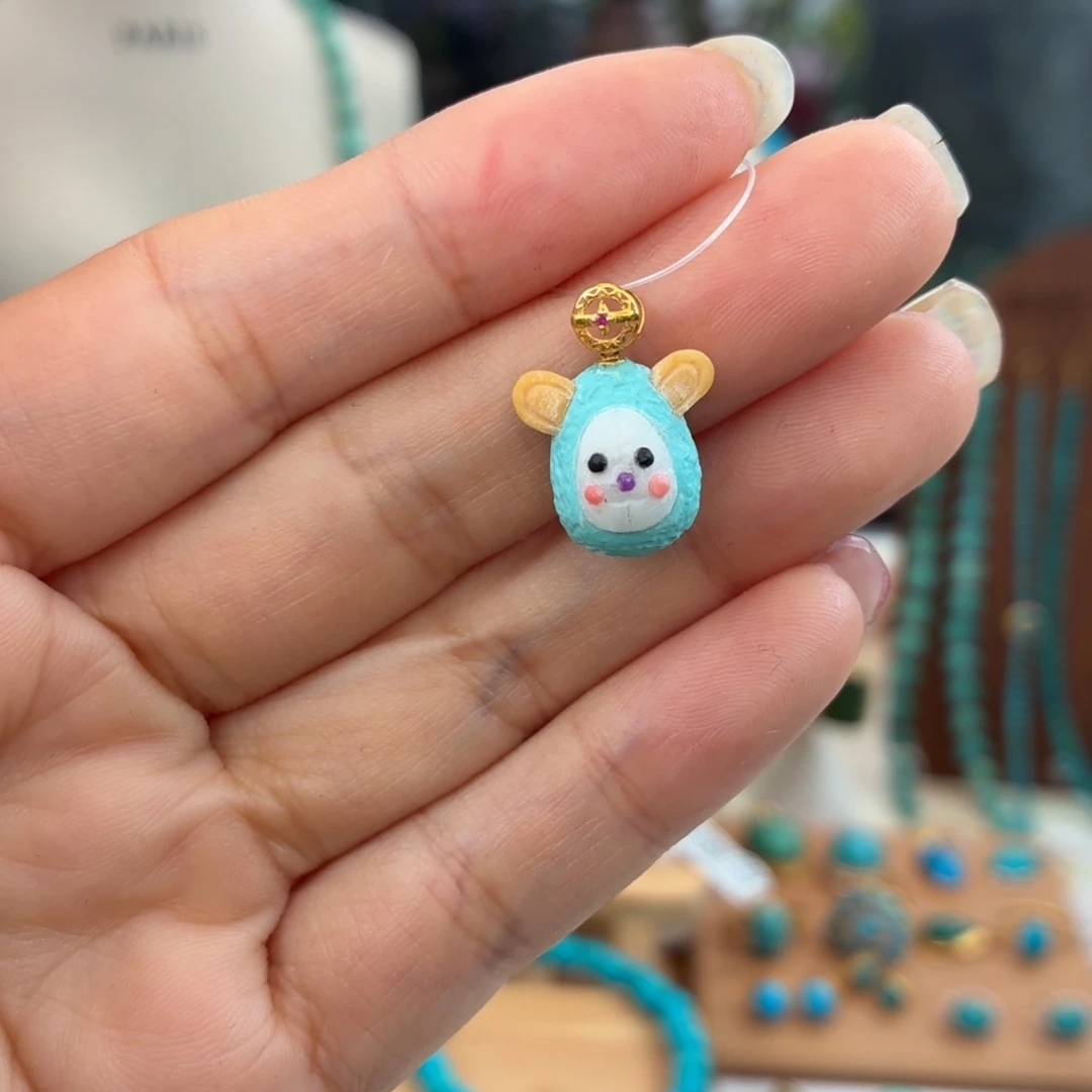 绿松石18K金镶嵌颈饰