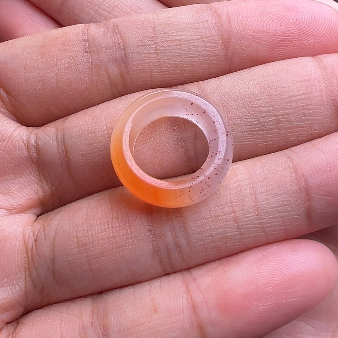 南红玛瑙未镶嵌珠宝奇石冰橘满天星跑环：11.2mm