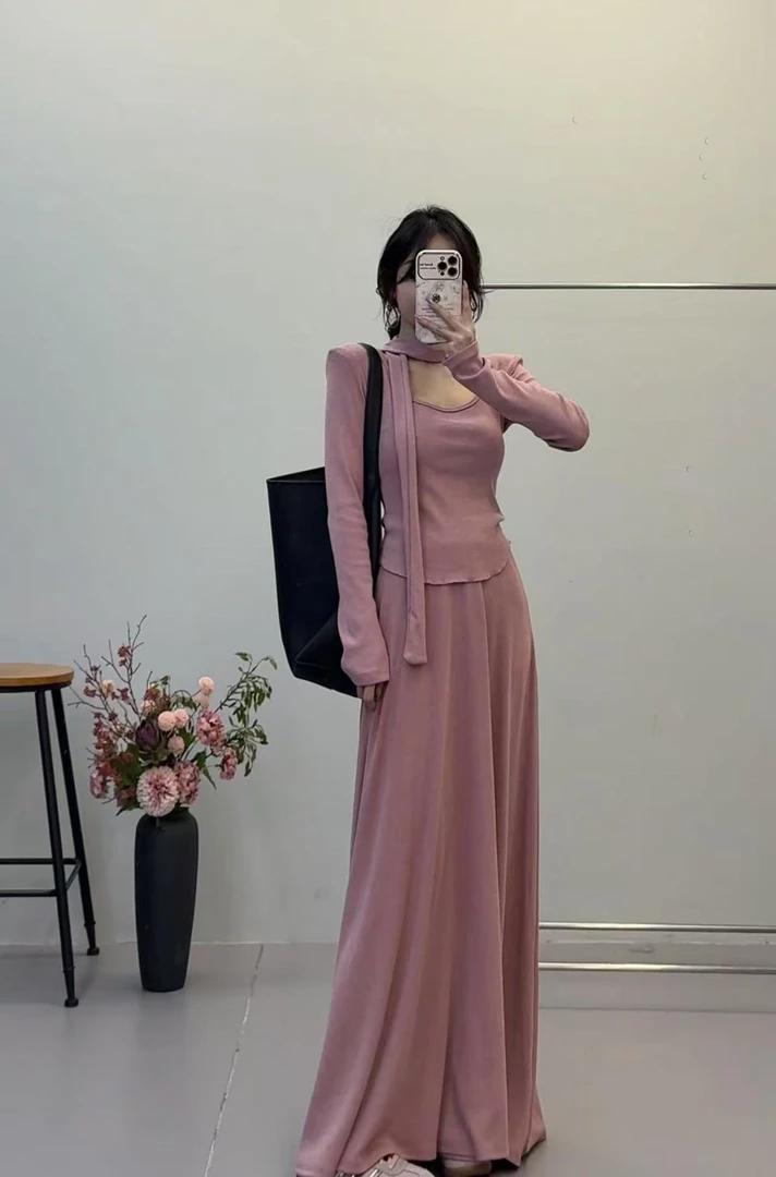 Moli定制【费尔岛风情】甜美风时尚套装气质抹胸休闲半身裙套装2052