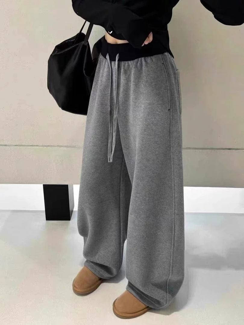 泡芙～拖地卫裤加厚