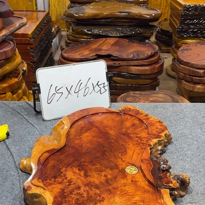 青***槐整板无拼接实木茶盘