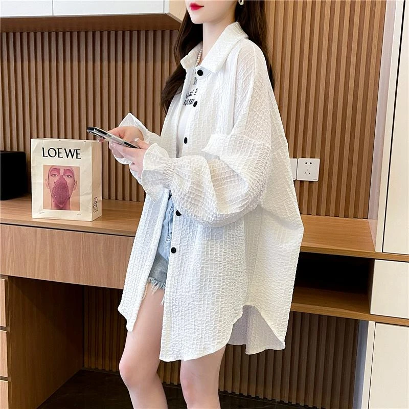 韩版衬衫女夏季新款薄款开衫防晒外套潮