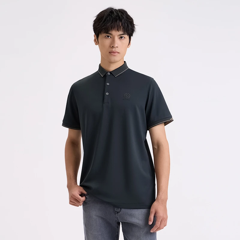 【黑金门店专供】seven7柒牌/桑蚕丝商务男士短袖POLO衫/M26T70390