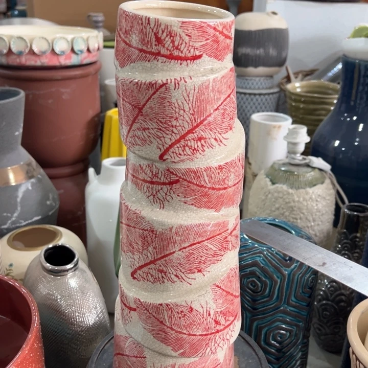 陶瓷花瓶摆件外贸出口微瑕捡漏高40口7公分