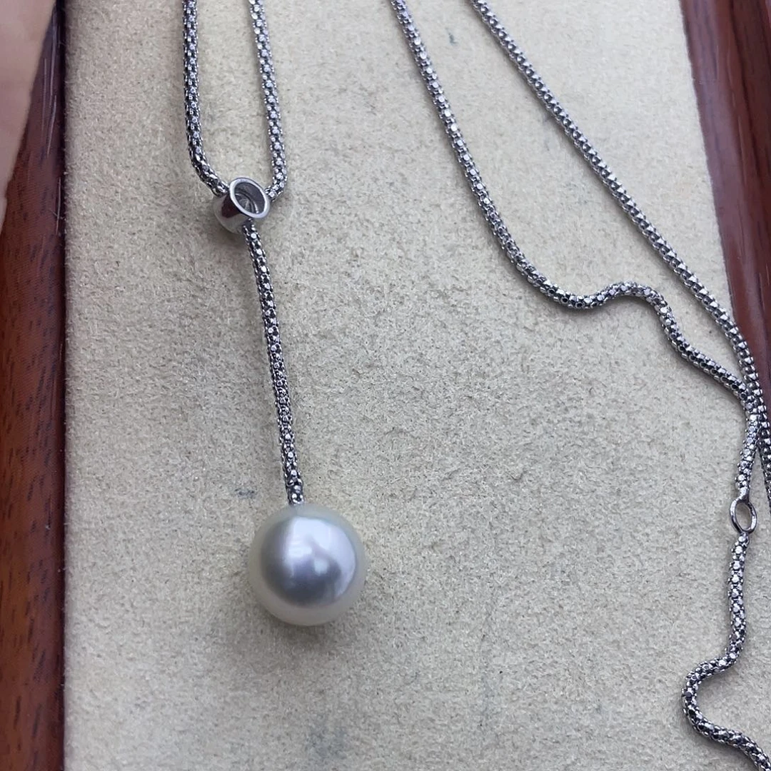 快***乐海水珍珠颈饰银S925镶嵌