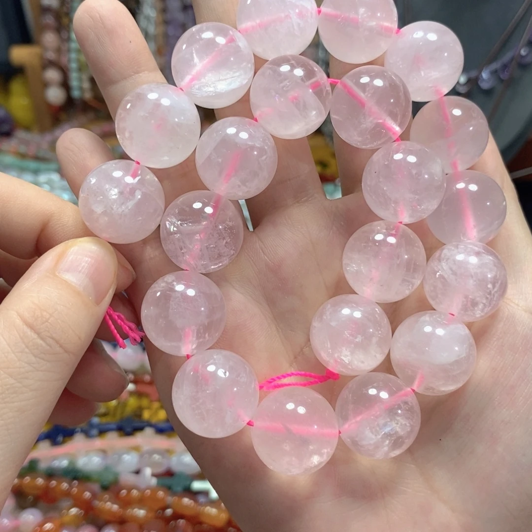 玛瑙/玉髓未镶嵌珠宝半成品星光粉一条卡19mm
