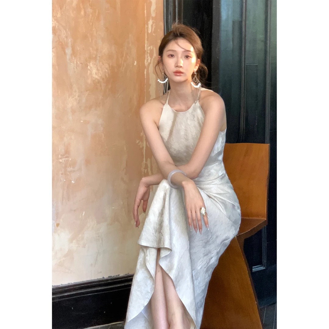 从一时刻【浮光既白】法式优雅气质连衣裙收腰显瘦鱼尾裙CY-S25062