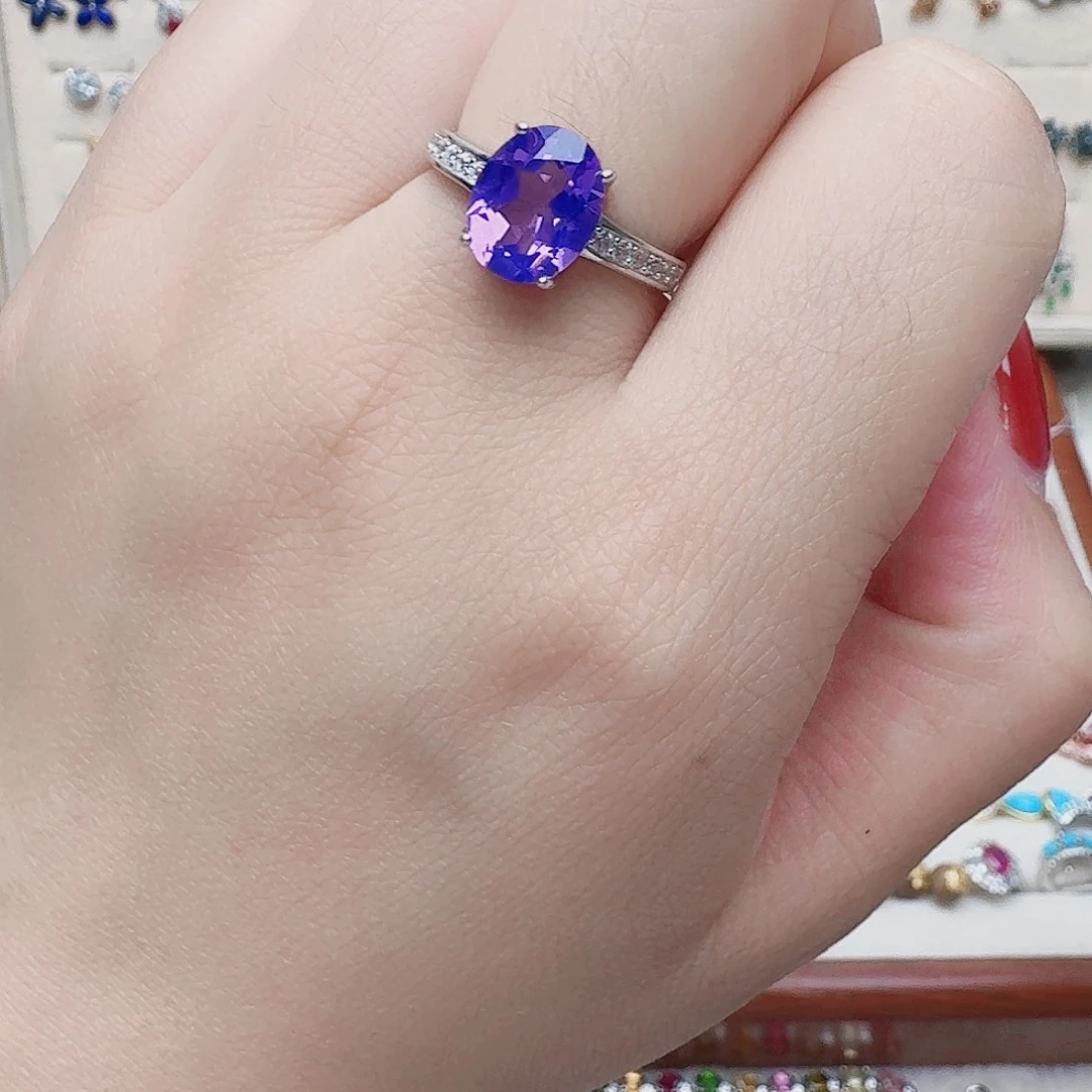 水晶戒指银S925镶嵌戒指1247