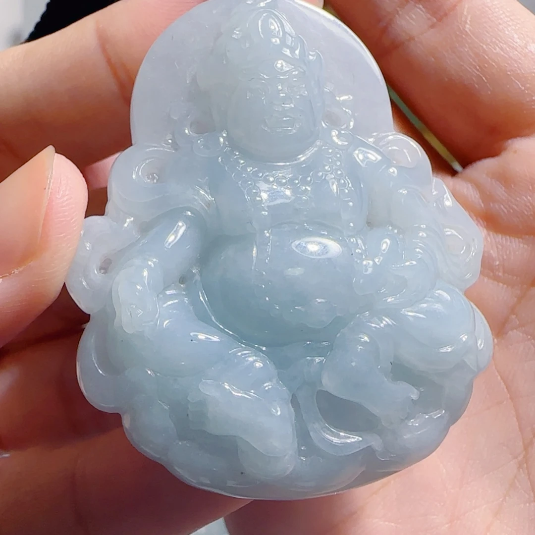 翡翠未镶嵌颈饰黄财爷
