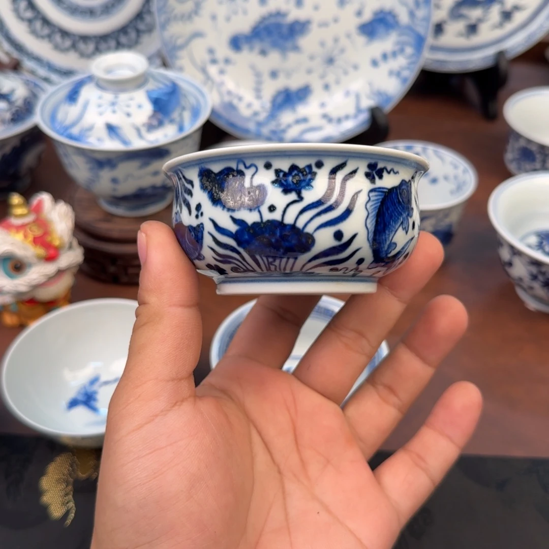 ****丁摆件鱼藻卢氏手绘福利