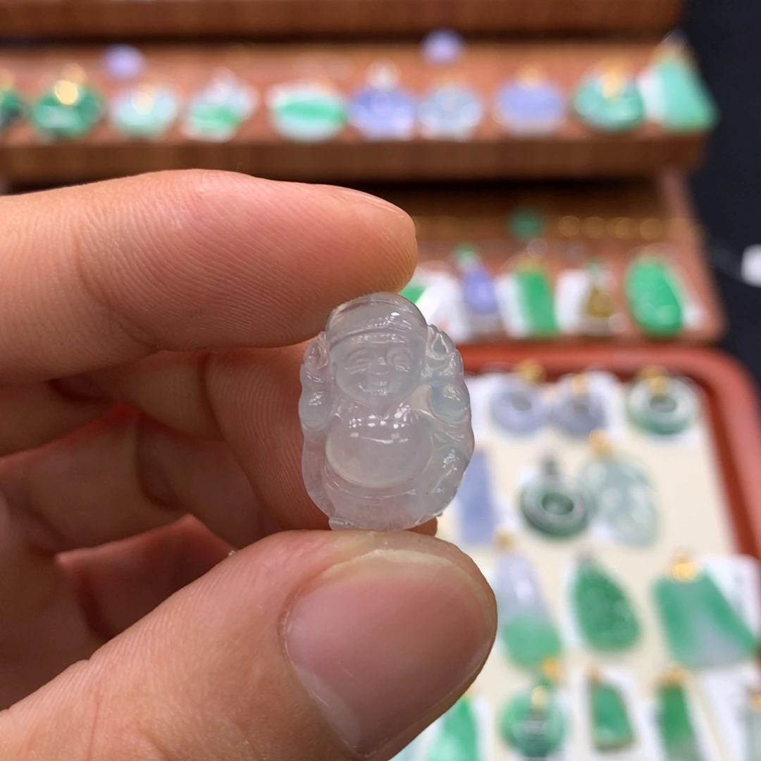 吊坠(不含链)18K金镶嵌翡翠