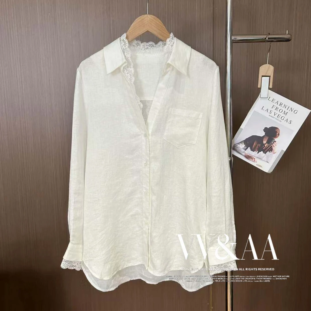 VV&AA 续相思 春秋新款设计感高定中长款衬衫 R665