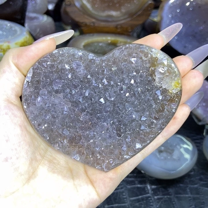 水晶未镶嵌珠宝半成品爱心