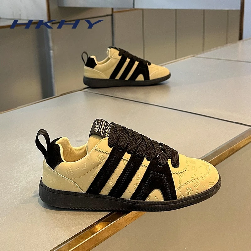 HKHY男鞋时尚运动百搭软底软面舒适男士休闲板鞋复古透气潮鞋