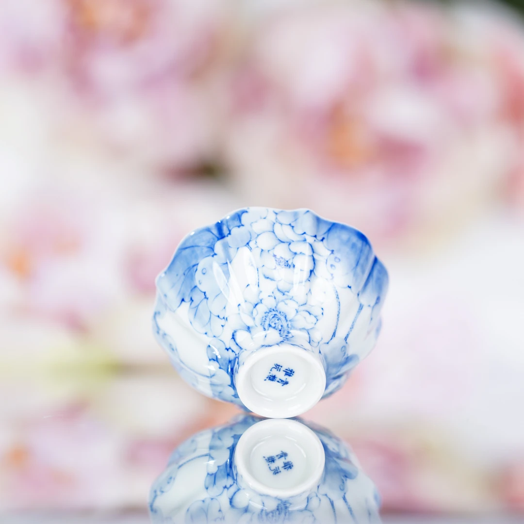 青樵轩  荷韵杯   品茗陶瓷纯手工茶具饮茶 银QQX1693