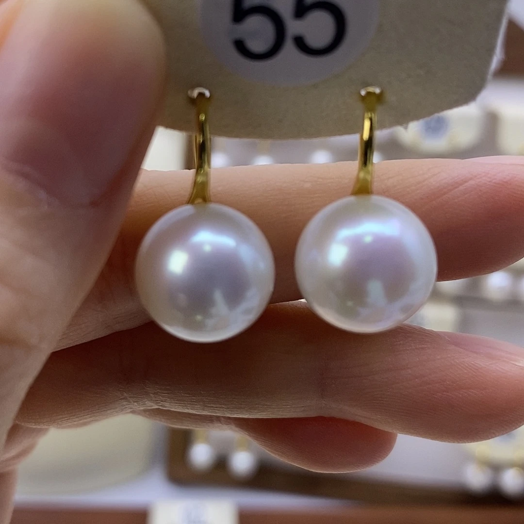淡水珍珠耳饰银S925镶嵌
