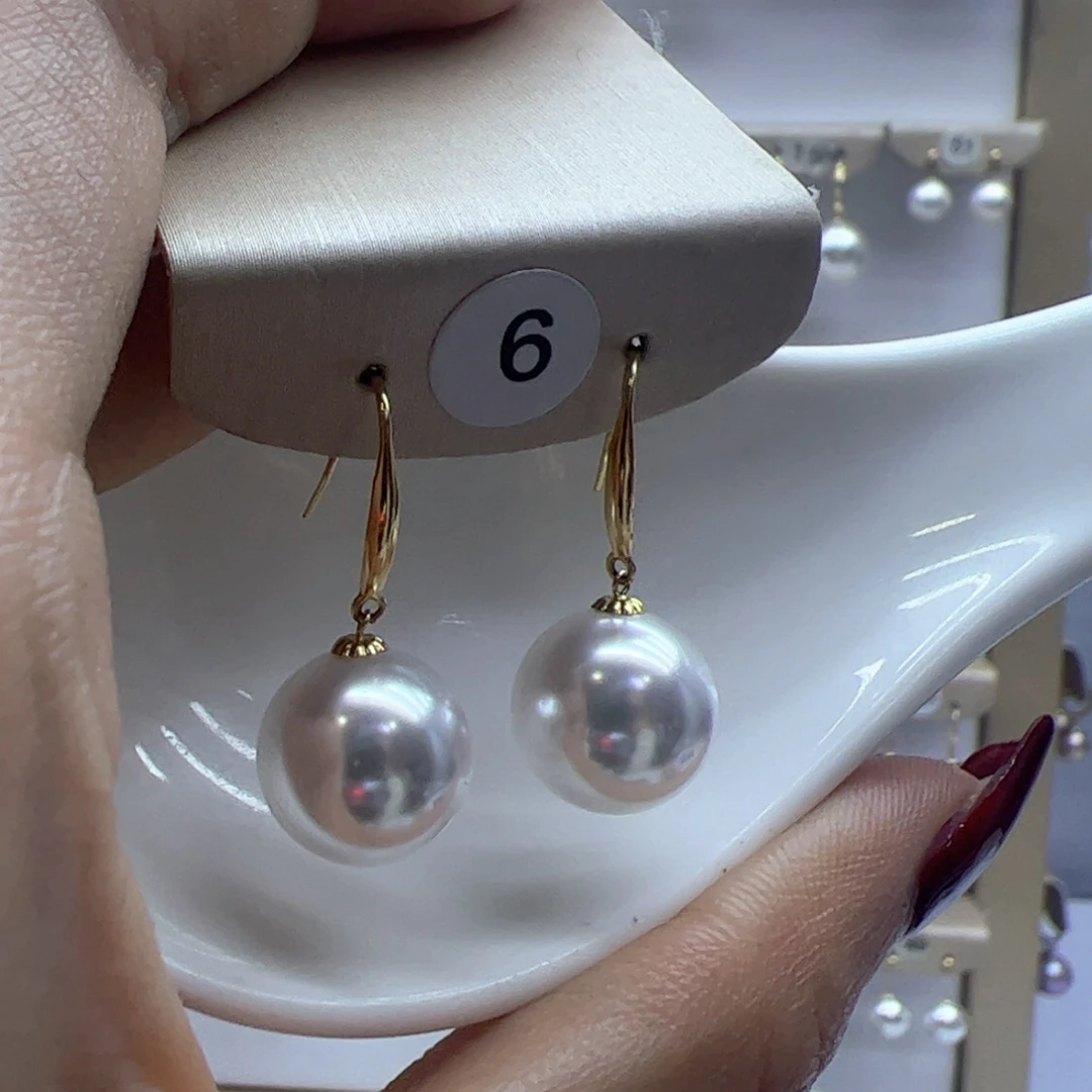 淡水珍珠耳饰18K金镶嵌