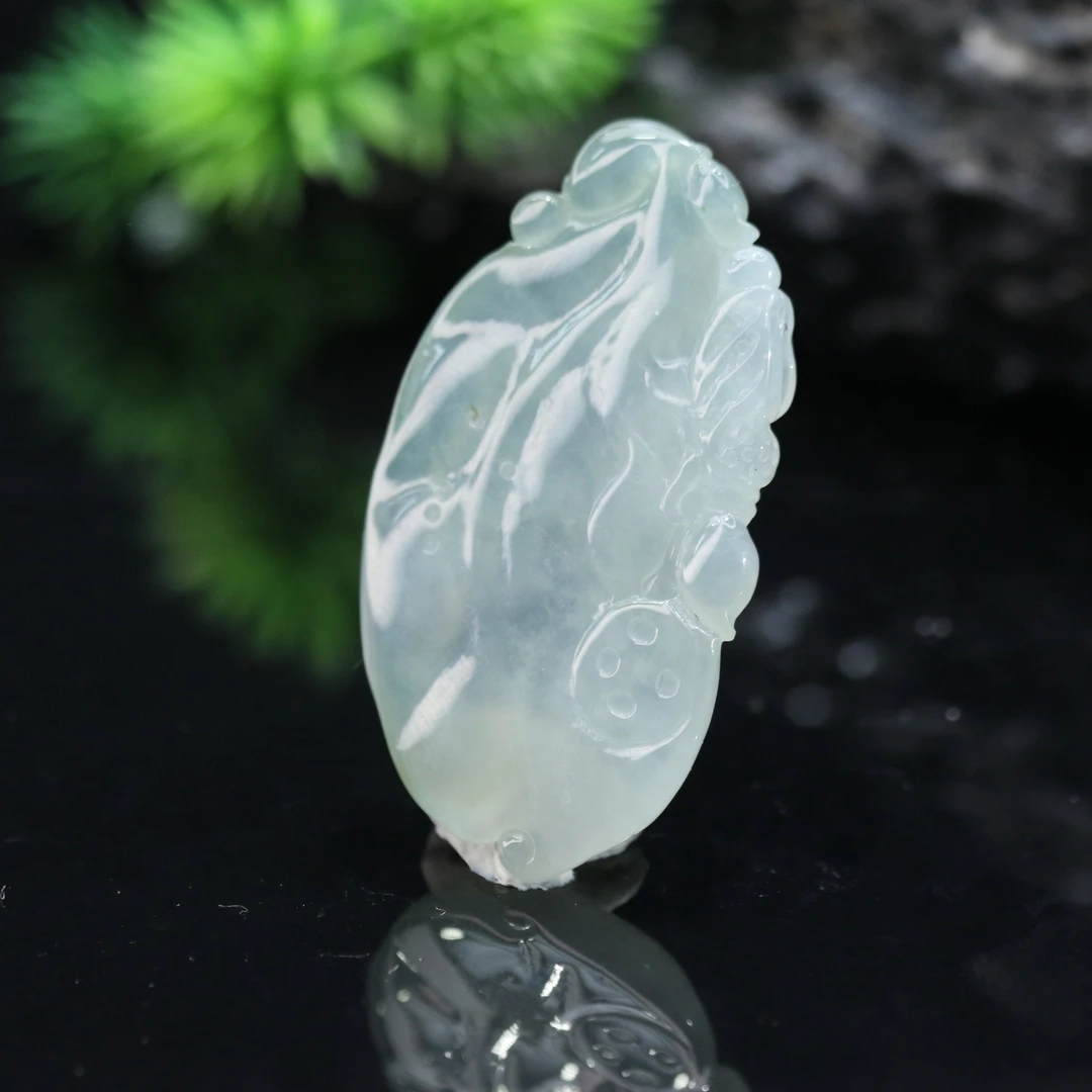 FC3天然缅甸翡翠A货冰晴叶子/300840/保利厦门拍卖