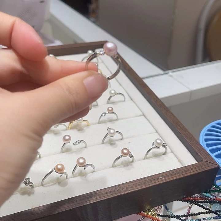 未镶嵌淡水珍珠耳钉戒指