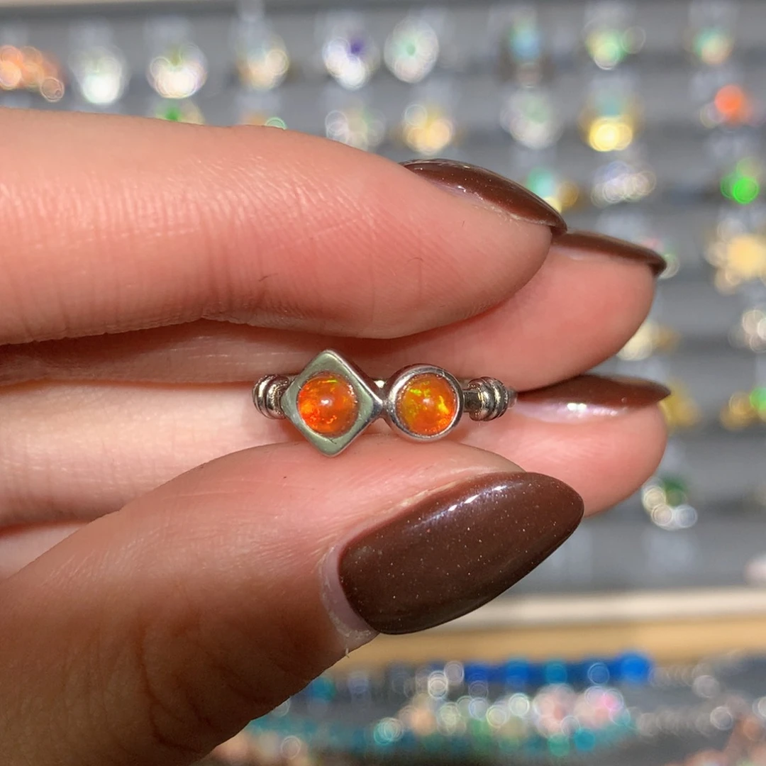 银S925镶嵌欧泊戒指t