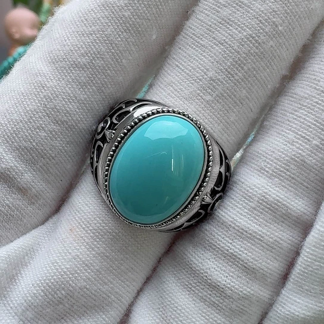 绿松石珠宝奇石银S925镶嵌