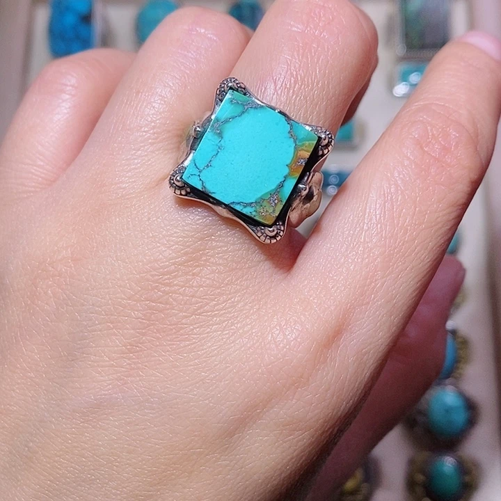 绿松石银S925镶嵌颈饰