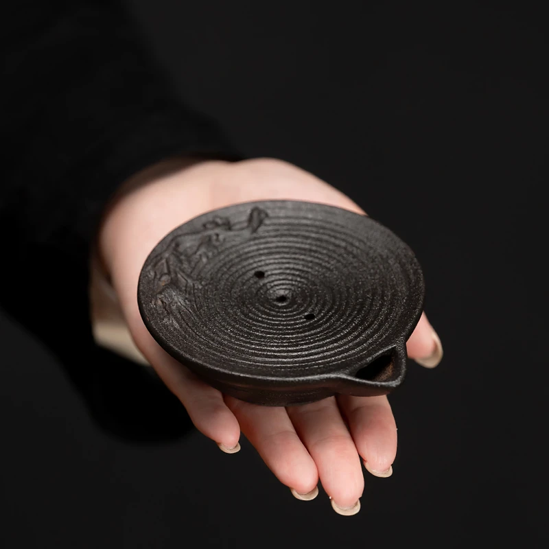 粗陶储水杯垫隔热垫复古茶托轻奢高档防滑防烫茶杯垫茶具茶道配件