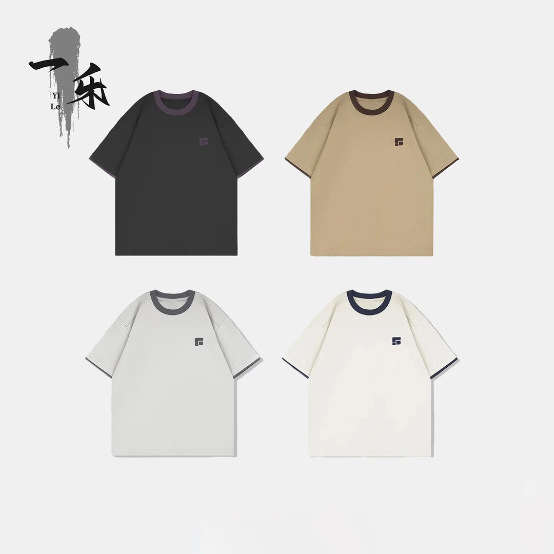 夏季当季新款重磅液氮双面冷感拼色休闲通勤T恤衫F47