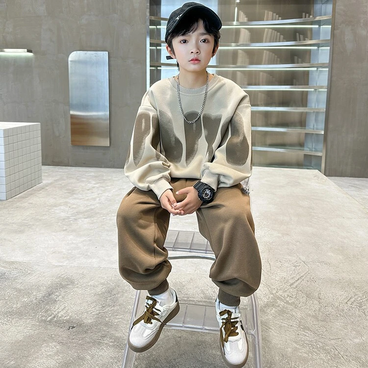 男童套装2025新款儿童中大童春秋季洋气卫衣男孩帅气休闲时尚潮牌