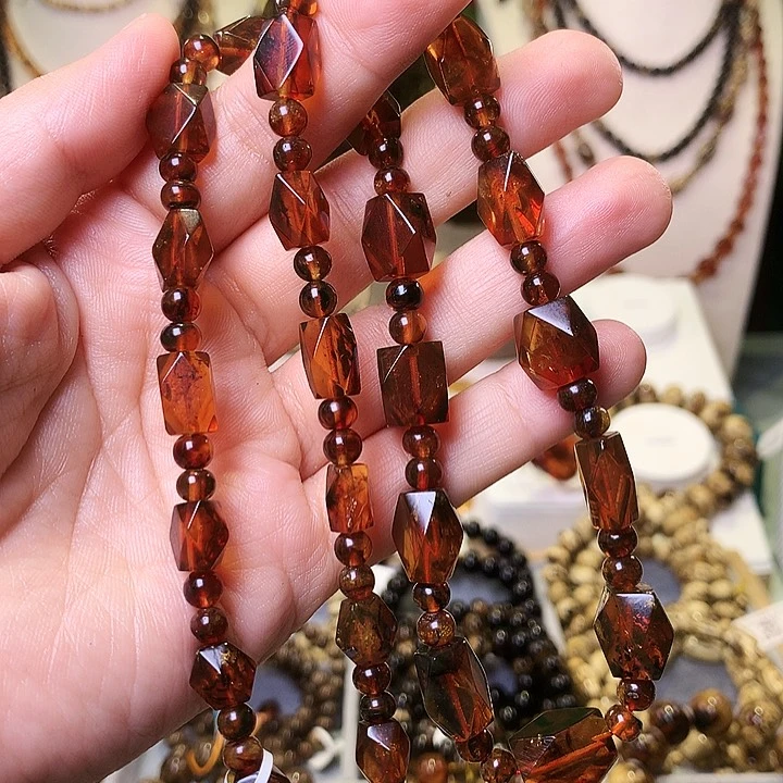 未镶嵌琥珀裸石血珀糖八棱