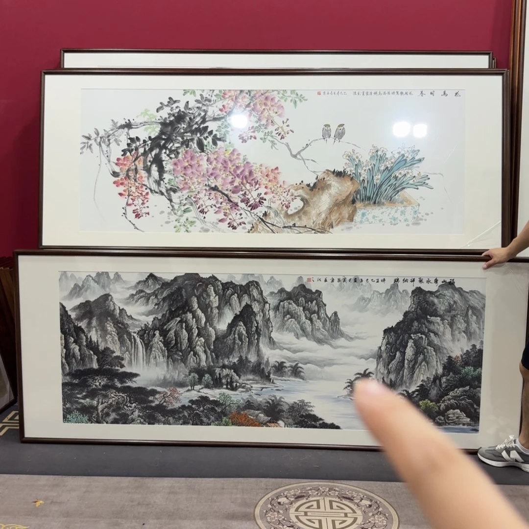 国画带框绘画210/80尺寸