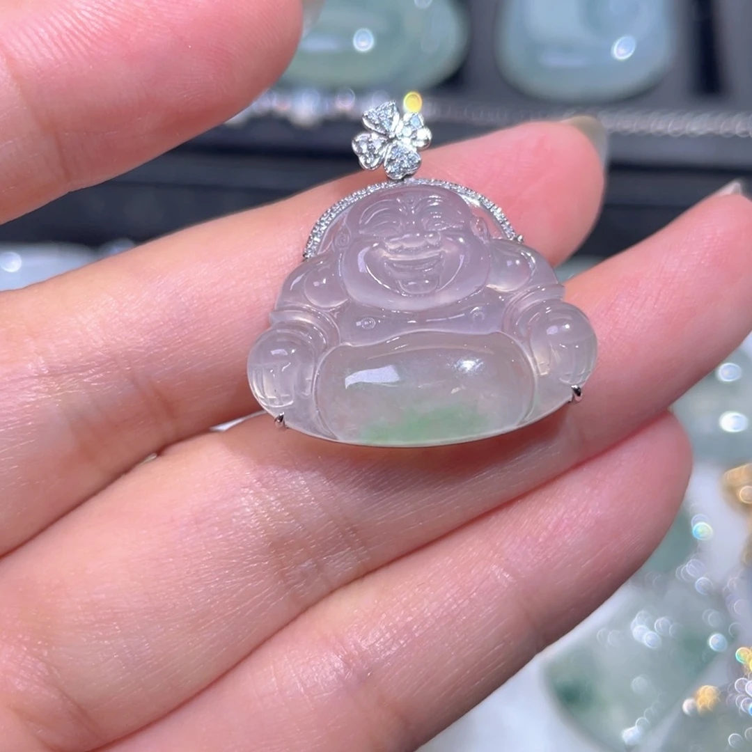 颈饰18K金镶嵌翡翠翡翠