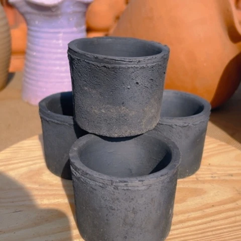 红陶口8高6四个黑陶