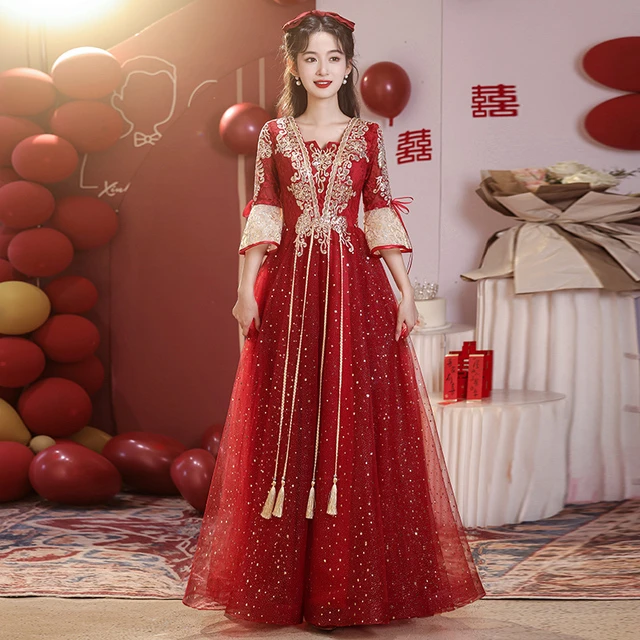 大码敬酒服新娘2025新款胖mm高级感订婚礼服连衣裙女结婚便装礼服