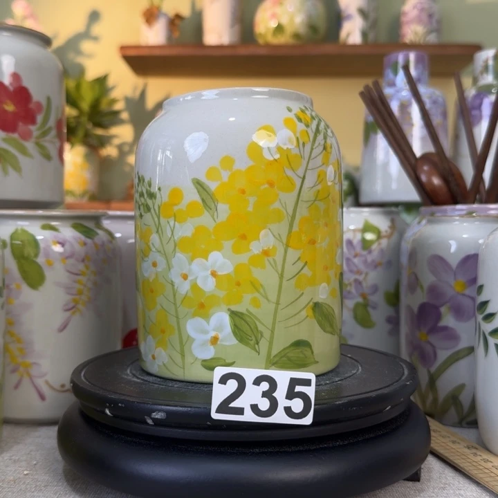 摆件景德镇手绘陶瓷花瓶摆件无孔