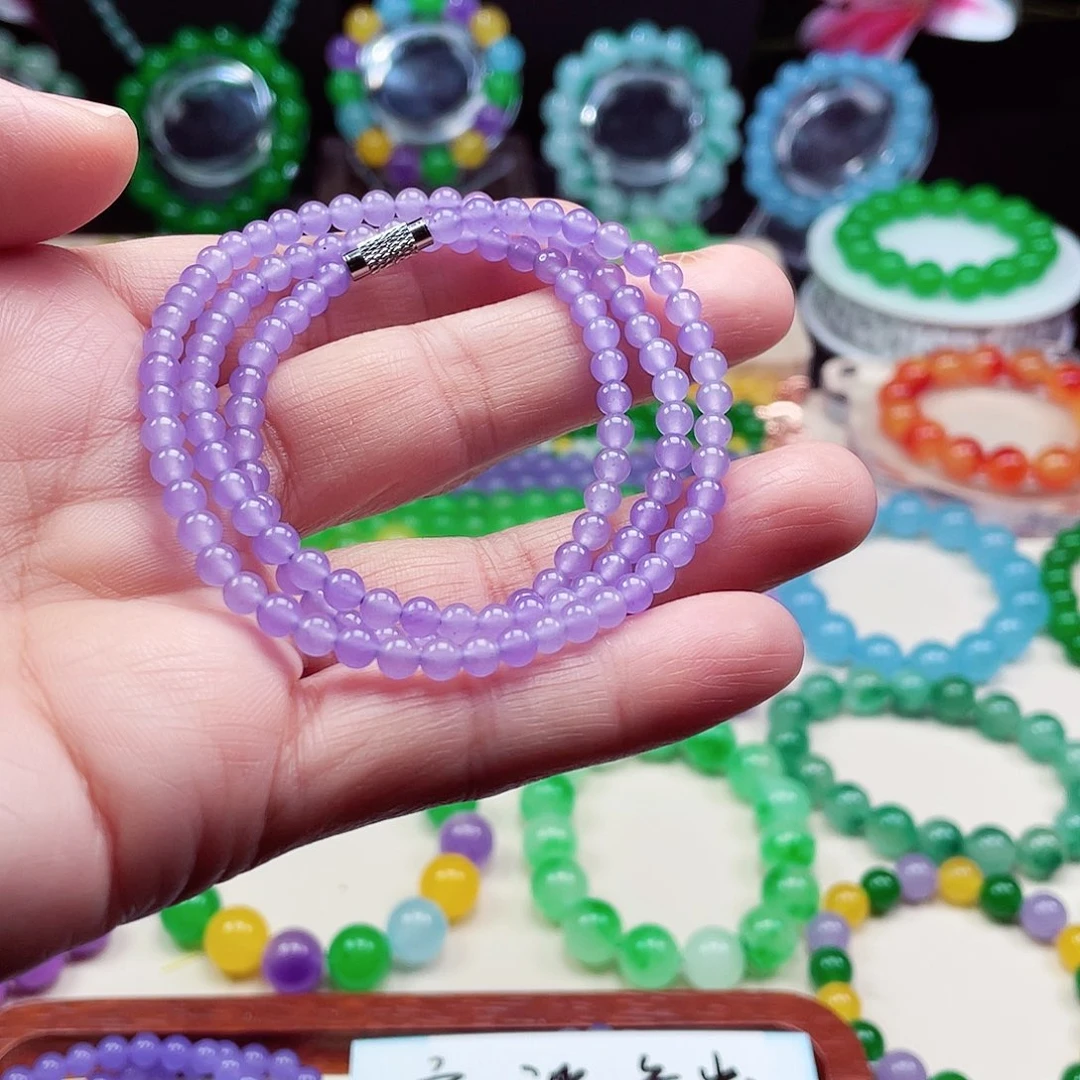 翡翠未镶嵌颈饰卡4.5翡翠珠链男女款19