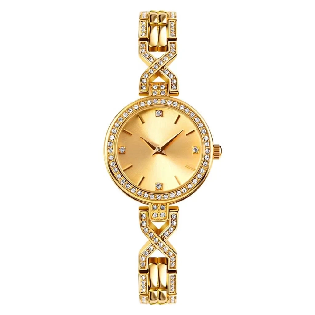 高级奢华气质女士简约潮流金色手链款腕表-8898