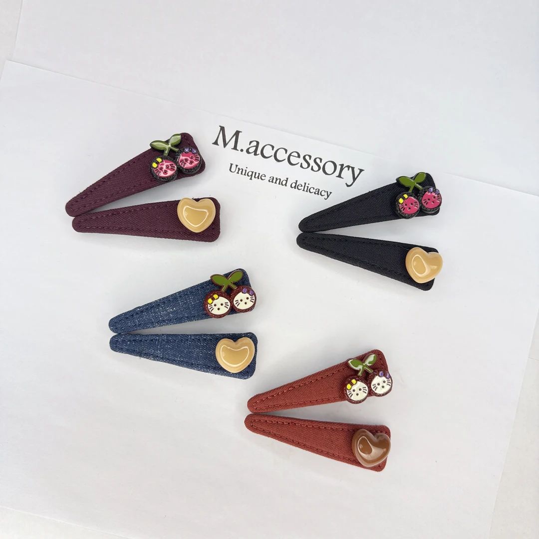 Mi33 韩版饰品 樱桃爱心BB夹边夹 J062028