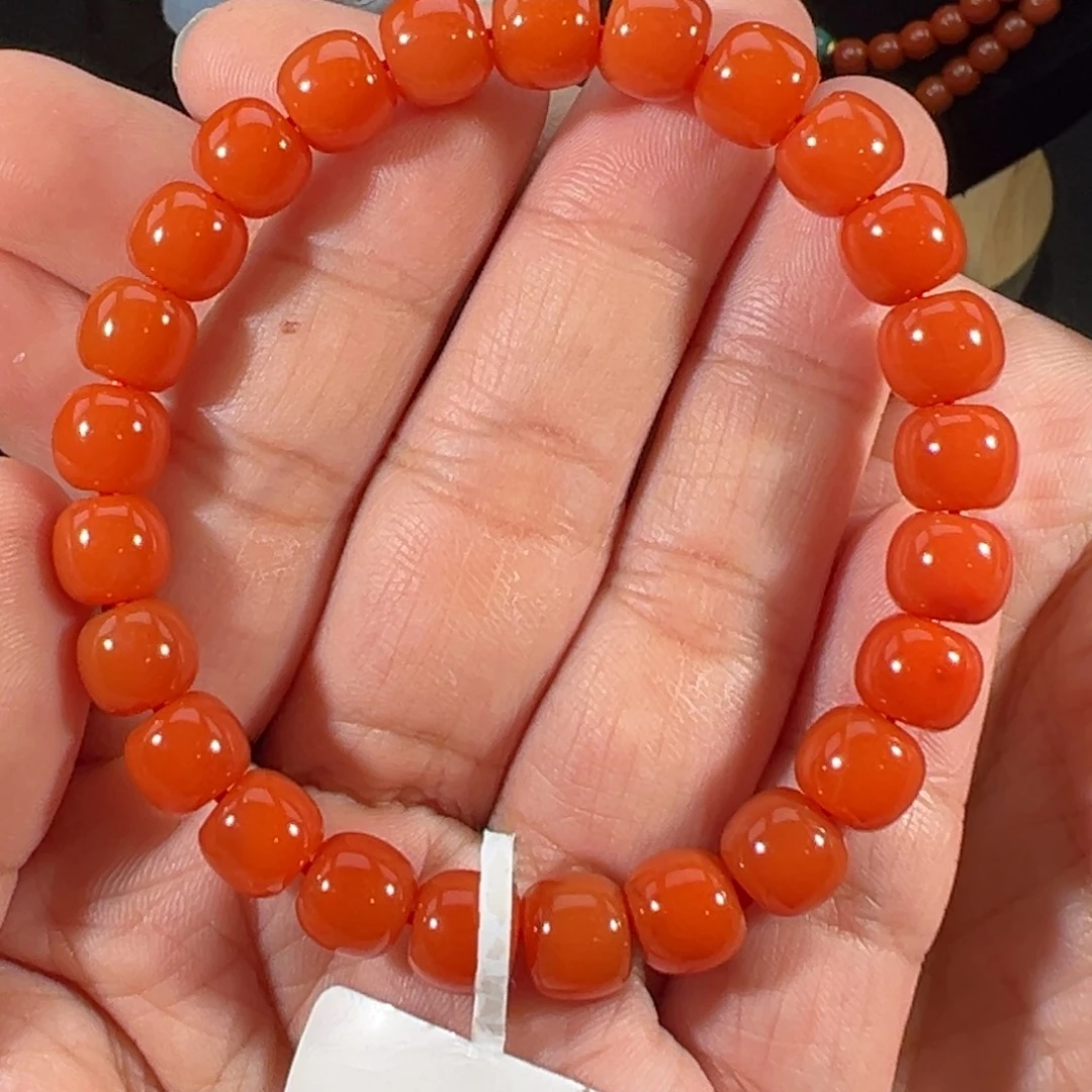 南红玛瑙未镶嵌滴水洞老型单圈8mm