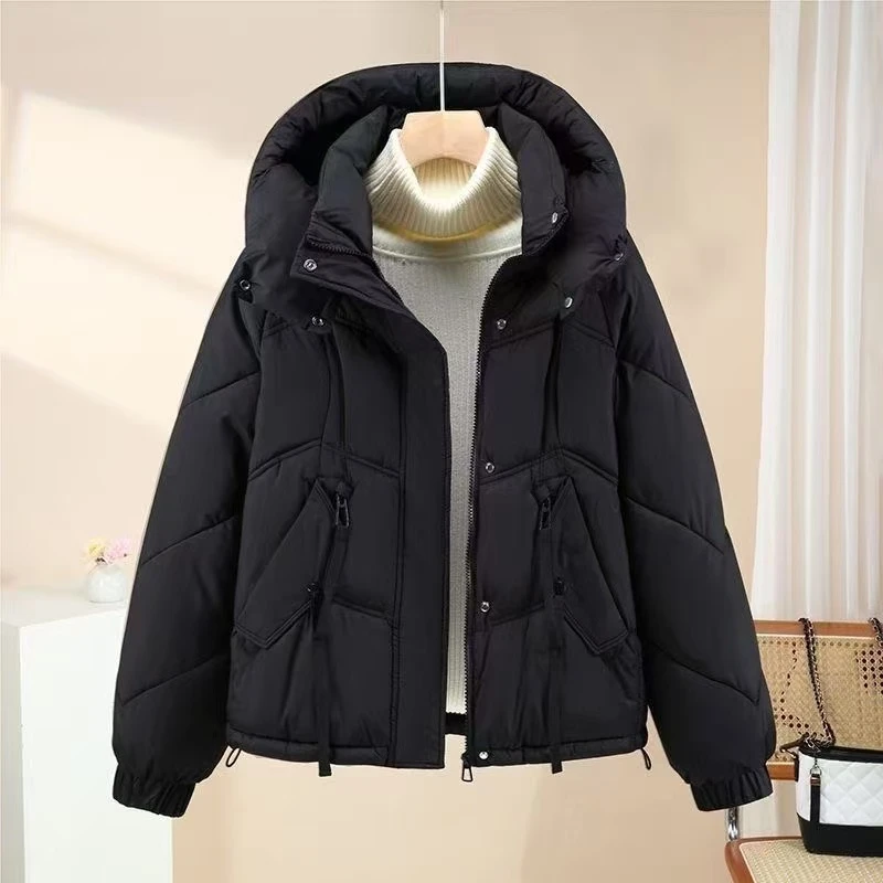 冬季新款短款连帽棉服时尚宽松爆款女士棉衣棉袄厚外套#8808