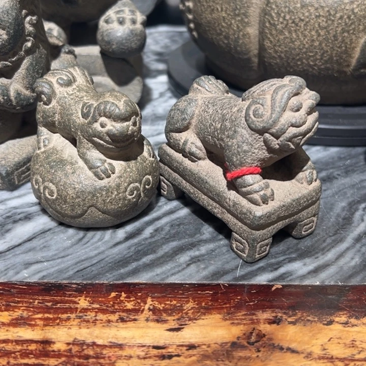 石材老*狮权镇纸狮福建青石