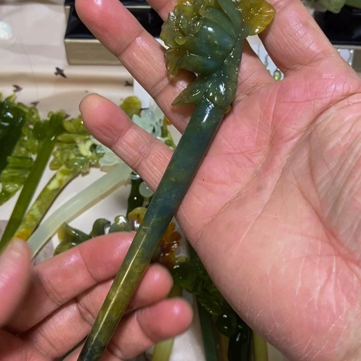 蛇纹石玉发簪未镶嵌东**程