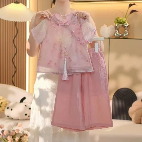 女童国风套装夏季tyj新款超好看儿童新中式女宝宝夏装汉服两件套