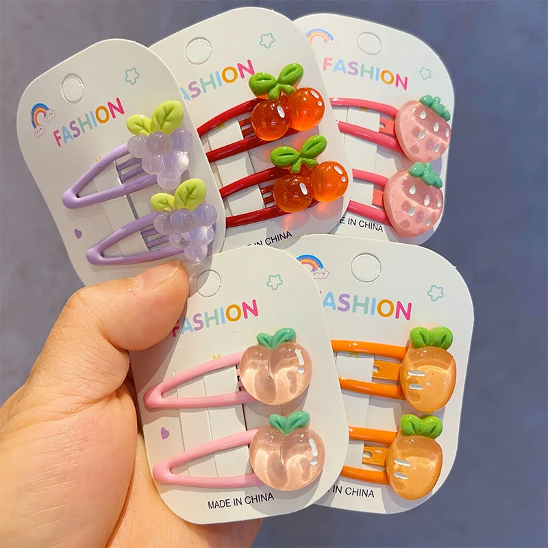 刘海夹公主2025年夏季卡通风bb夹甜美女糖果色发饰儿童水果发夹