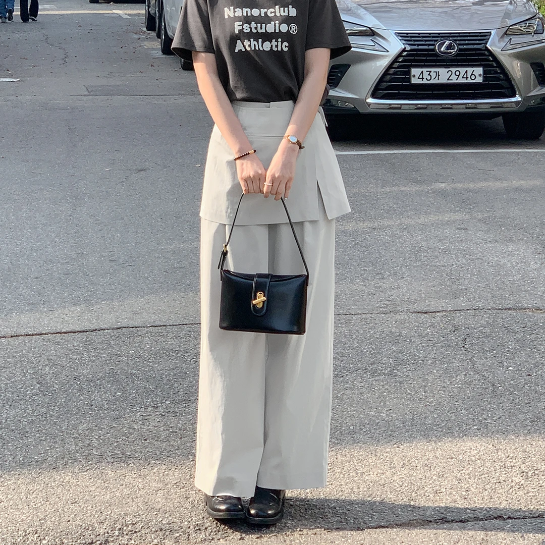 【现货】【漫步梨泰院】FS503X023可拆卸屁帘休闲裤