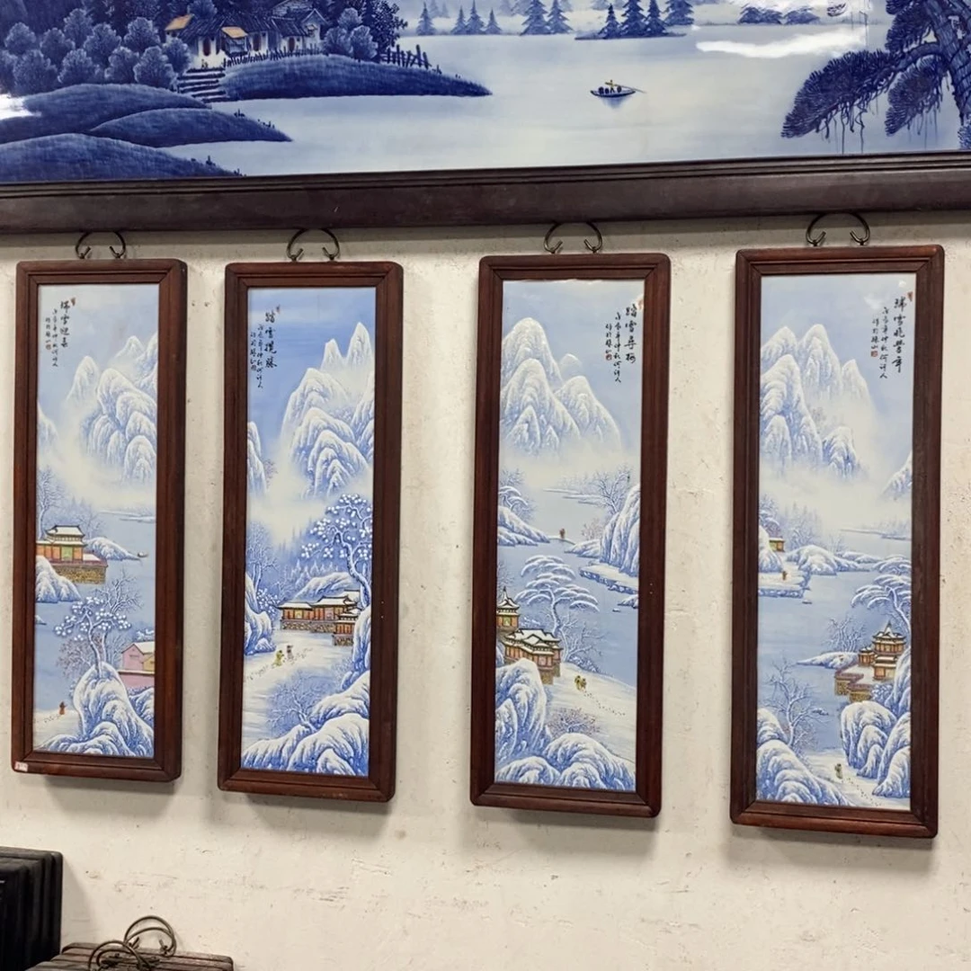 瓷片80*28*4 景德镇瓷板画柴窑烧制