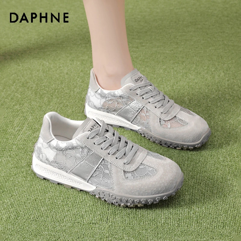 达芙妮网面透气德训鞋女夏季2025新款百搭休闲阿甘运动鞋舒适轻薄