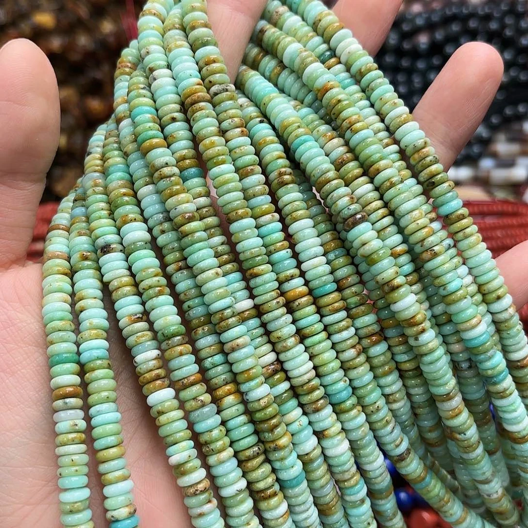 玛瑙/玉髓未镶嵌珠宝半成品卡6绿奥宝算片一条