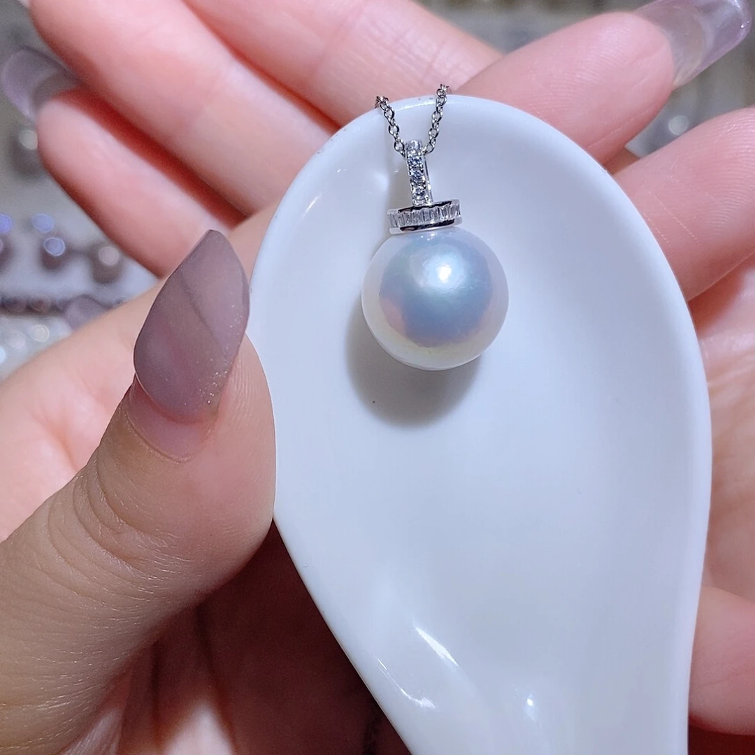 淡水珍珠银S925镶嵌吊坠(赠链)馒**奶s y
