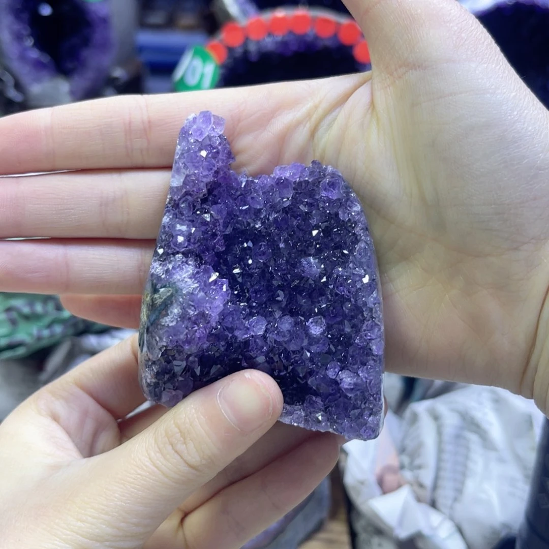 紫晶摆件银S925镶嵌紫水晶